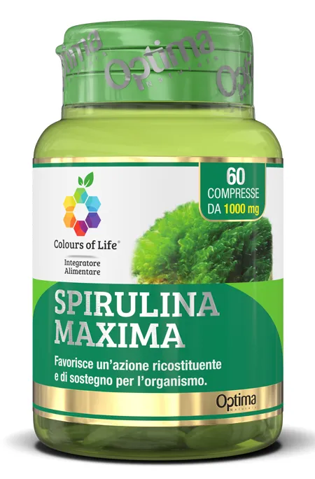Optima Colours Of Life Spirulina Maxima Integratore Ricostituente 60 Compresse