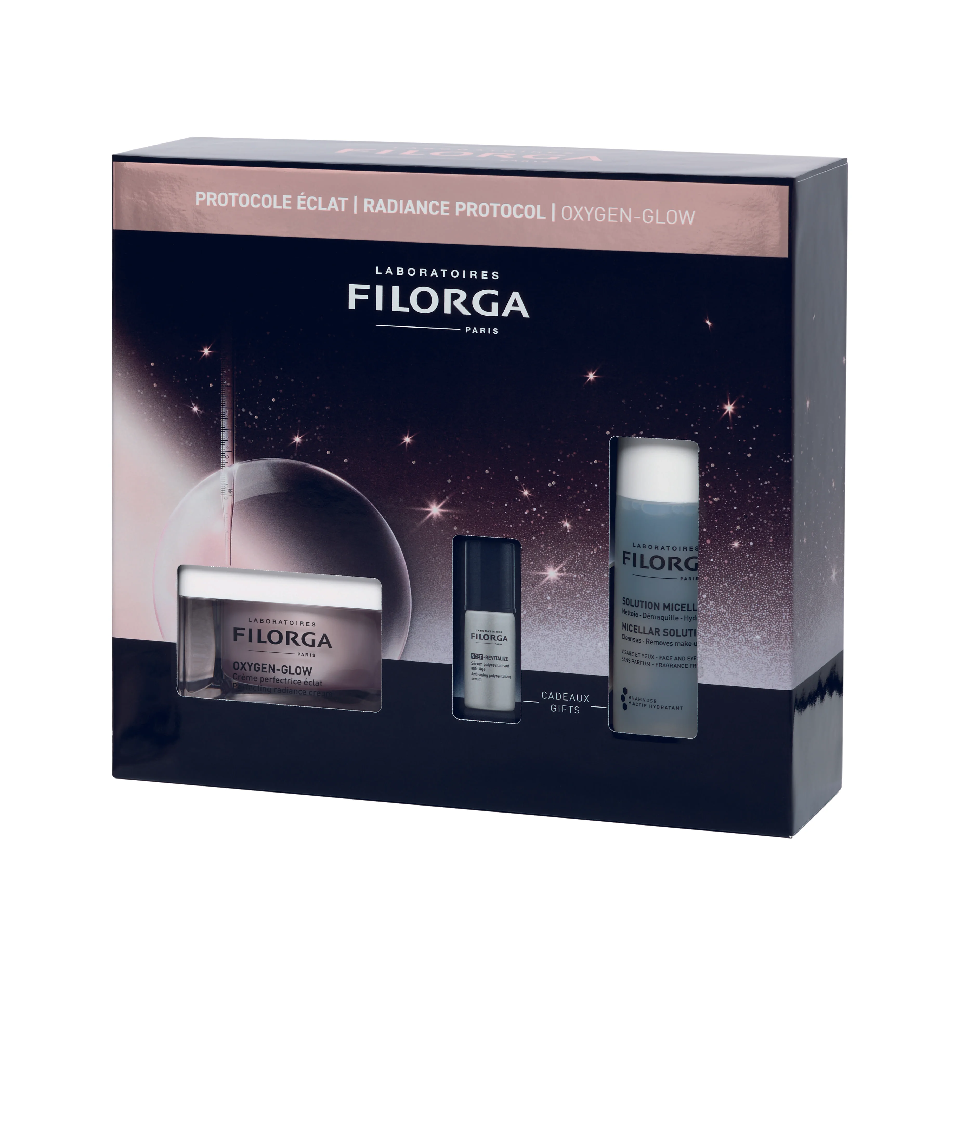 Filorga Xmas Coffret Oxygen Glow 2025 OXYGEN-GLOW CREMA - 50ml + NCEF-REVITALIZE SERUM - 5ml + SOLUZIONE MICELLARE - 50ml