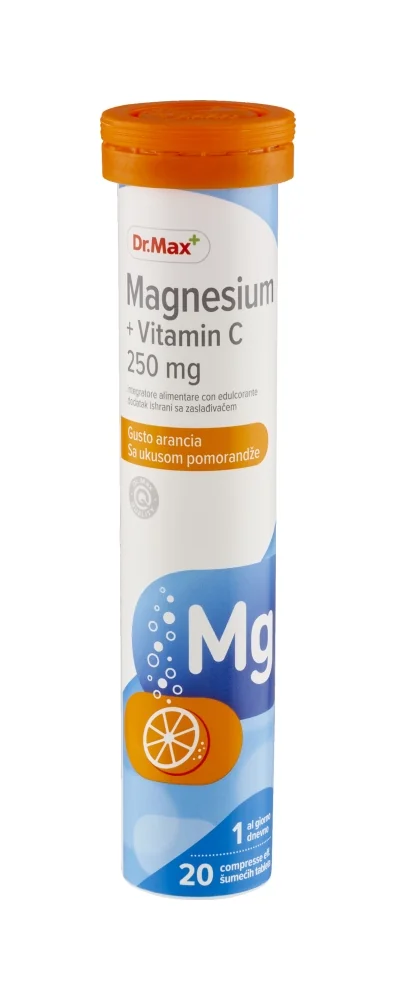 Dr. Max Magnesio + Vitamina C 20 Compresse Effervescenti Riduce Stanchezza e Rafforza Sistema Immunitario.
