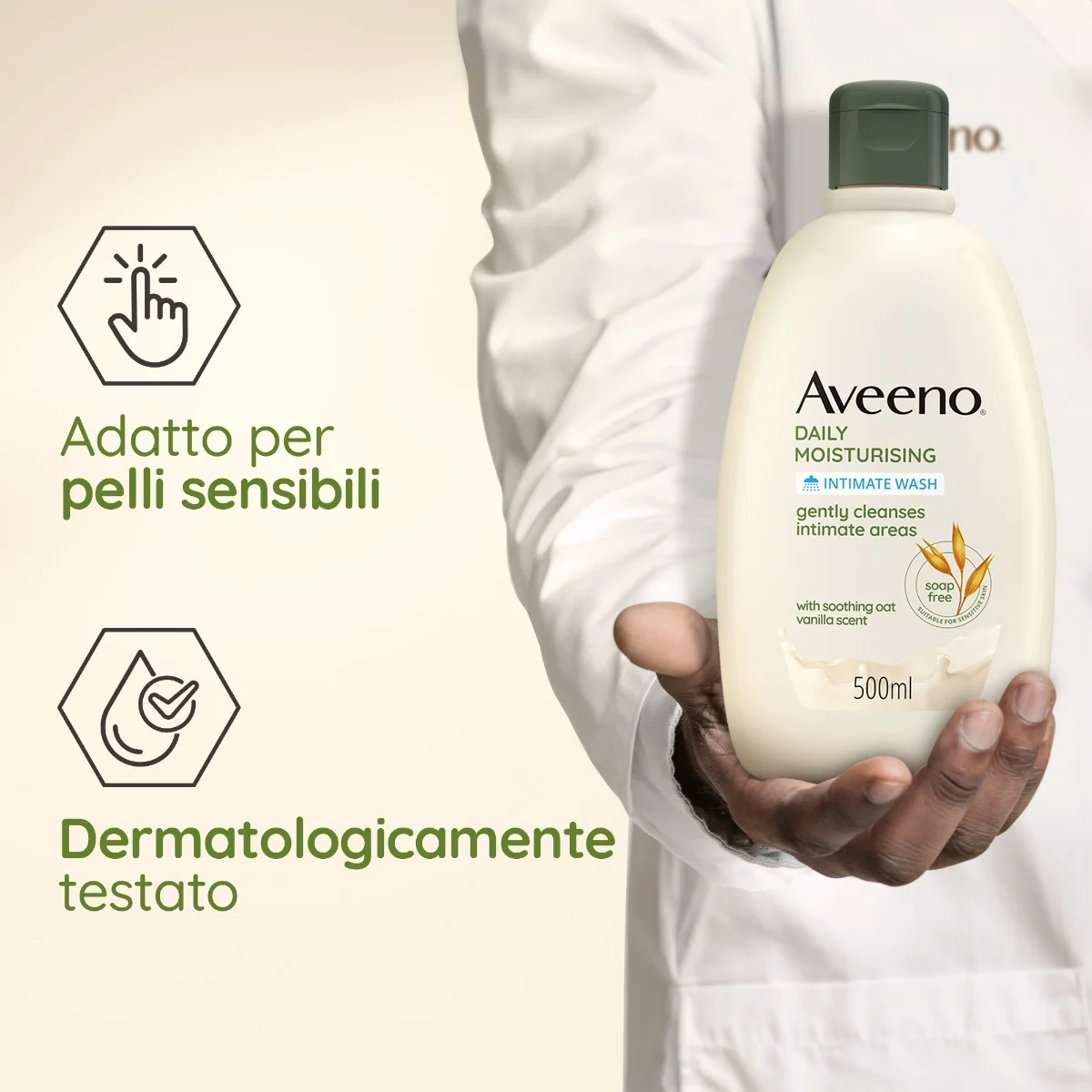 Aveeno Daily Moisturising Detergente Intimo 500 ml Per un'igiene intima delicata e senza sapone