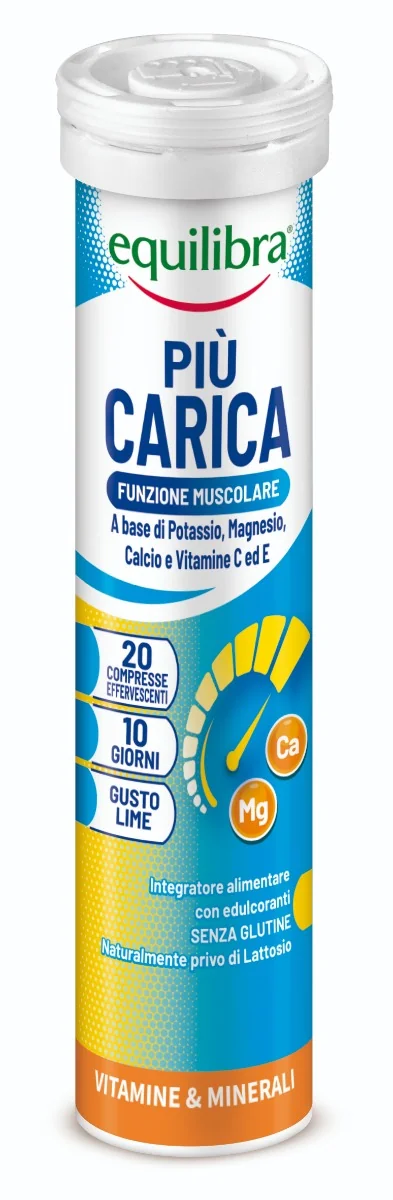 Equilibra Piu' Carica Lime 20 Compresse Effervescenti Integratore Energetico