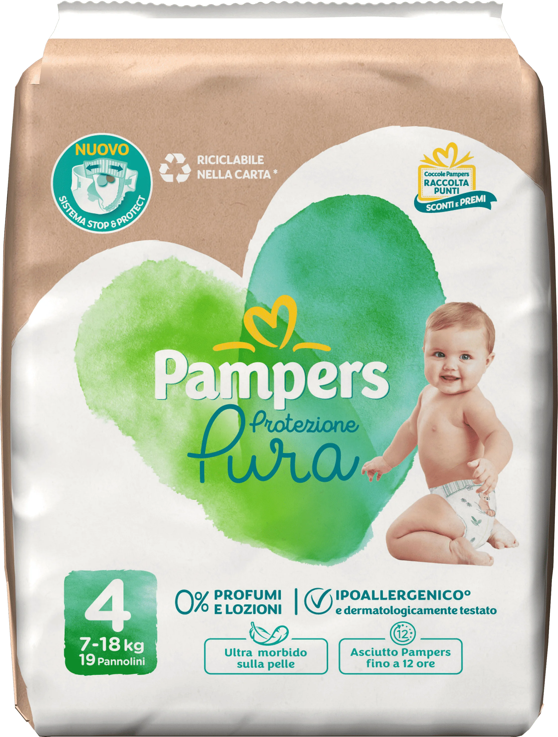 Pampers Protezione Pura Max19P Ultra Delicato sull Pelle