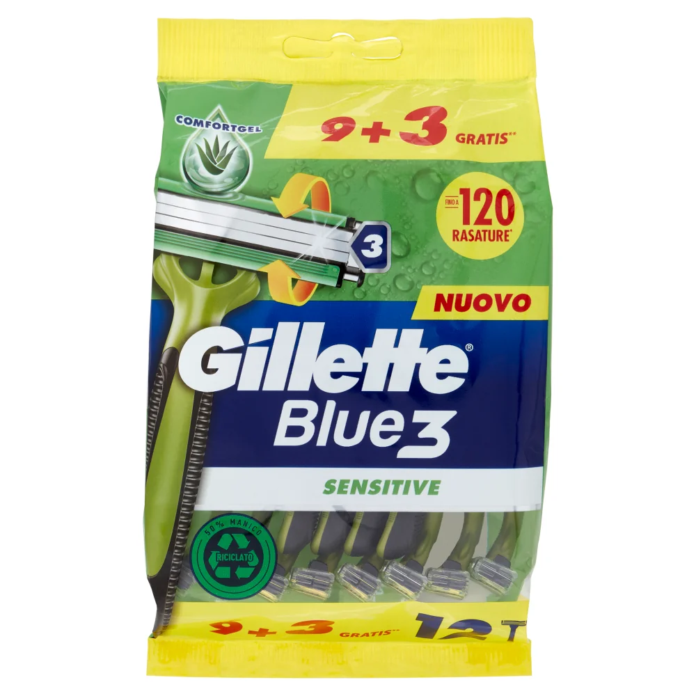 Gillette Blue3 Sensit U&G 11 Pz Rasoi per Pelli Sensibili
