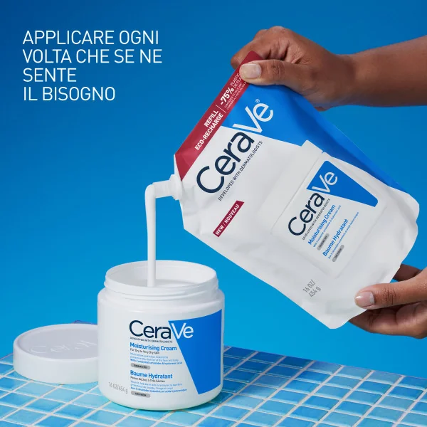 Cerave crema Idratante Refill 473 ml Ricarica per il benessere della Pelle Secca