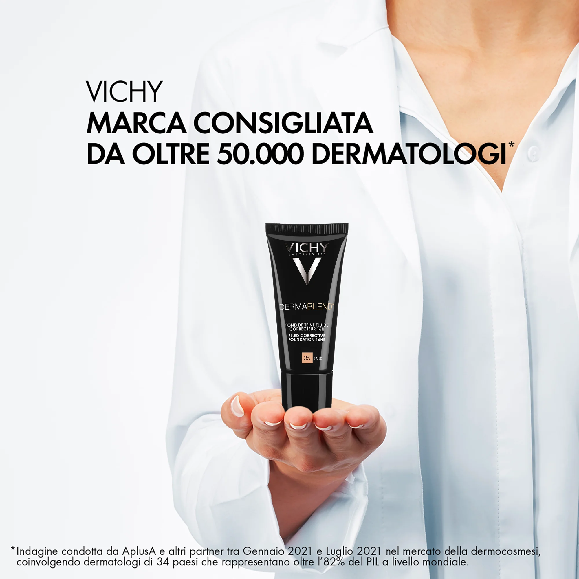 Vichy Dermablend Fluido 35, 30 Ml Fondotinta correttore 16h