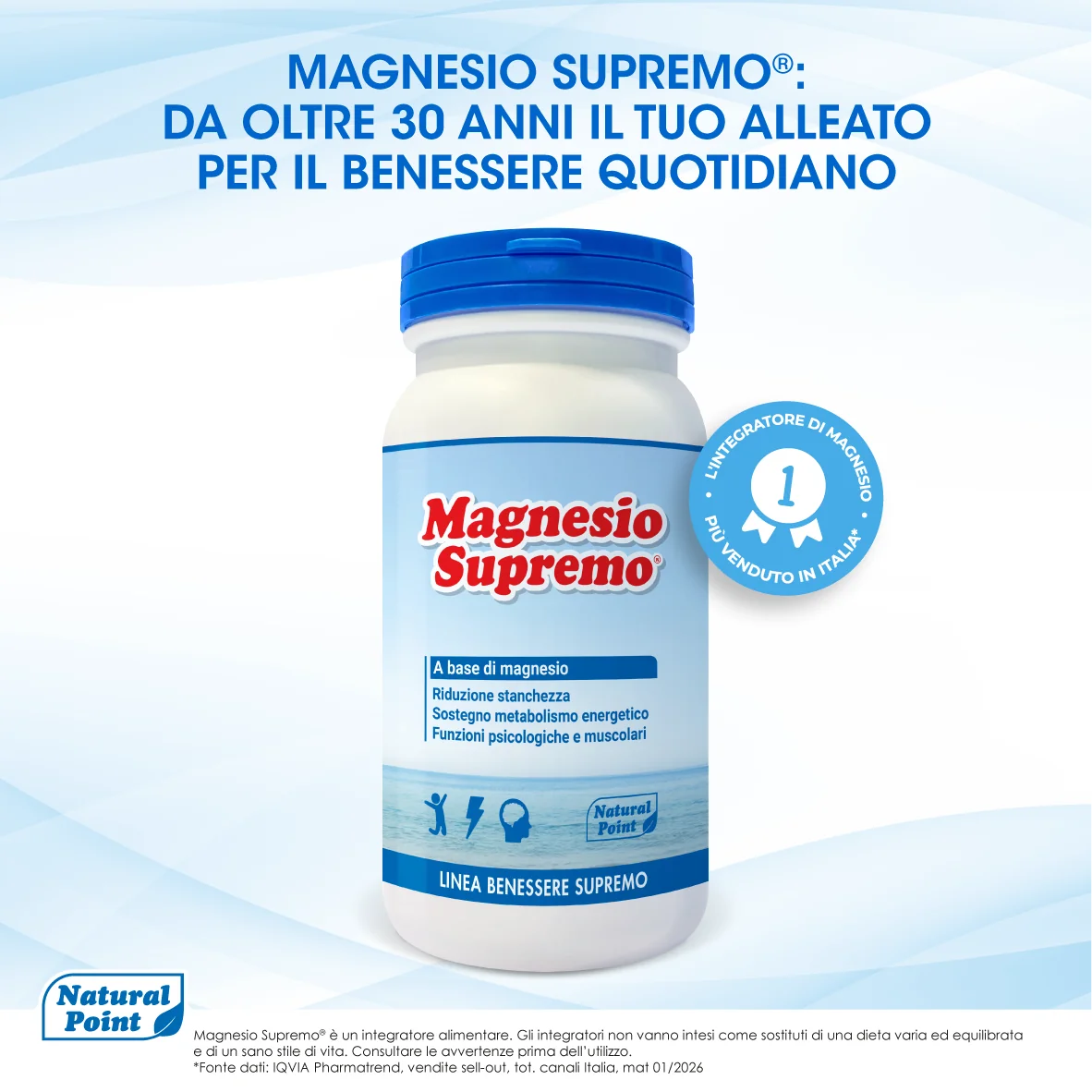 Magnesio Supremo 150 g Integratore Stanchezza e Stress