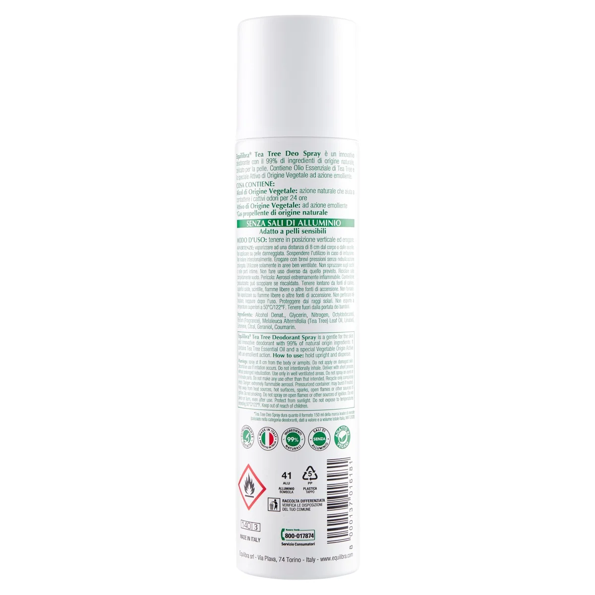 Equilibra Tea Tree Deo Spray 75 Ml Deodorante