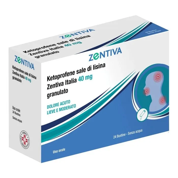 Ketoprofene Sale di lisina Zentiva 40 mg 24 Bustine Dolore Acuto Lieve Moderato