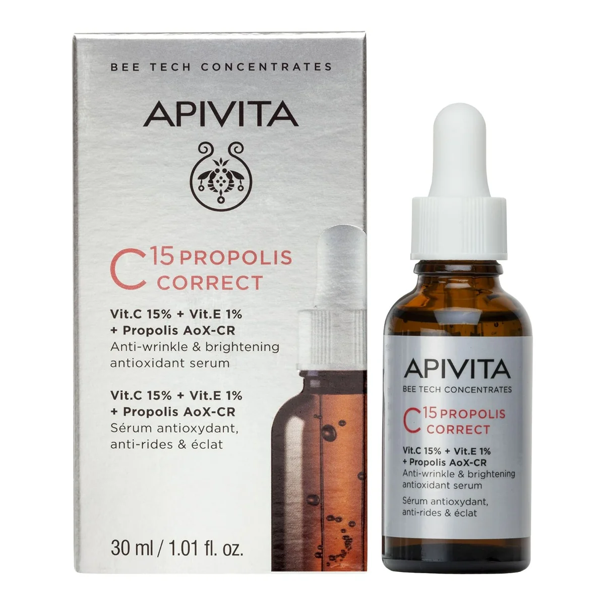 Apivita Bee Tech Concentrates C15 Propolis Correct 30 Ml Siero Anti-Rughe e Anti-Macchie