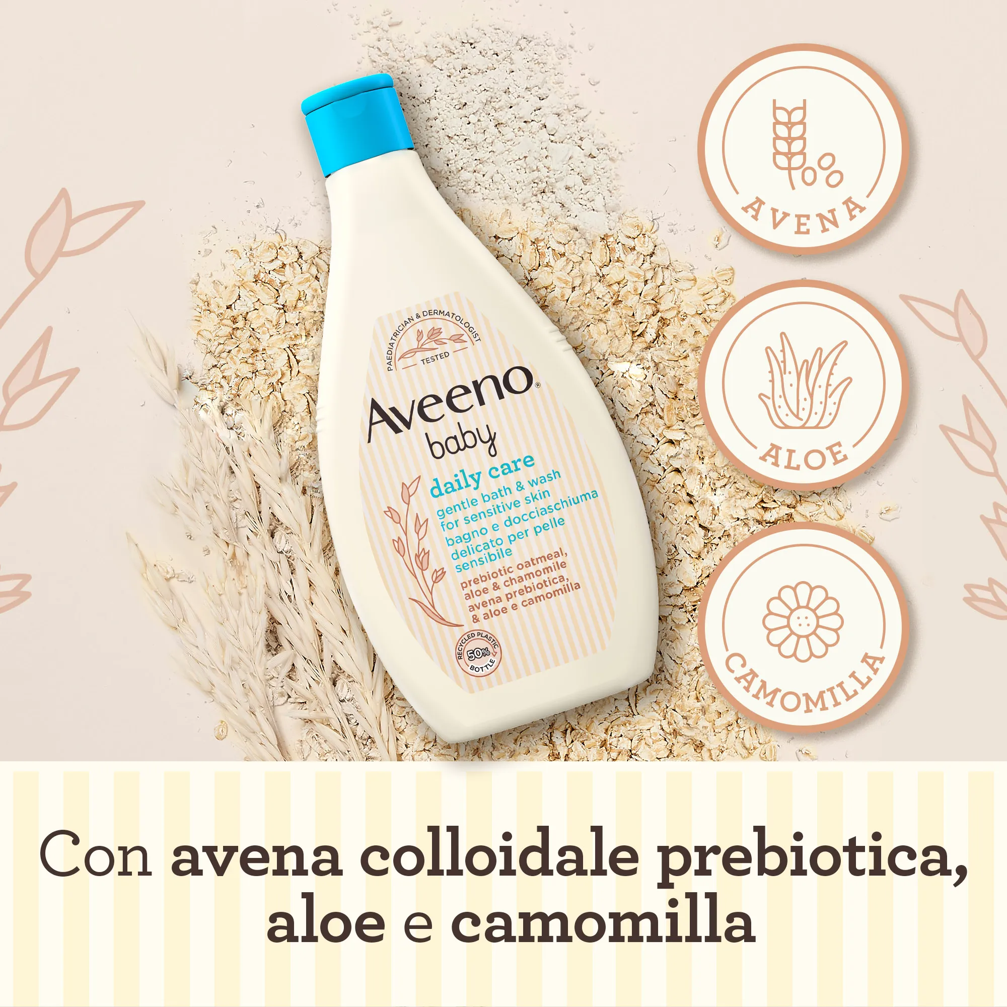 Aveeno Baby Daily Care Bagno e Docciaschiuma Delicato per Pelle Sensibile dei Bambini 2 x 400 ml Sensibile per Bambini