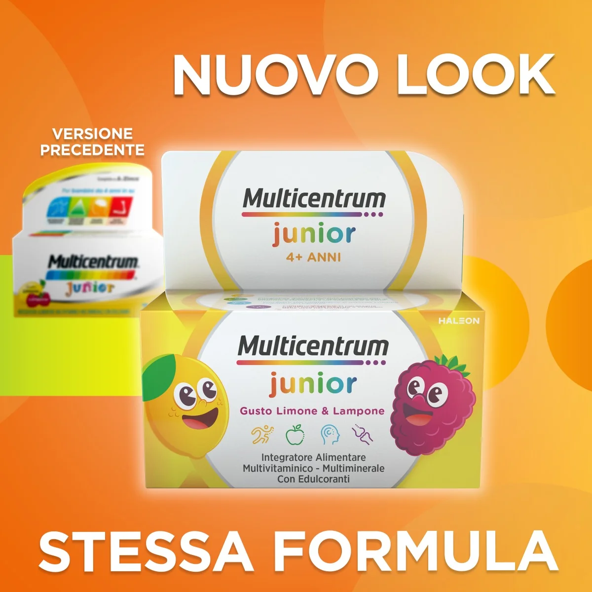Multicentrum Junior 30 Compresse Masticabili Multivitaminico Bambini 4-12 Anni