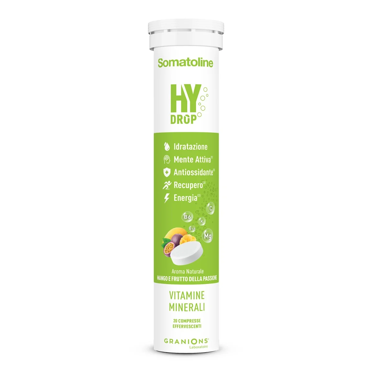 Somatoline Hydrop Mango & Frutto Della Passione 20 Compresse Effervescenti Con Vitamine del Gruppo B
