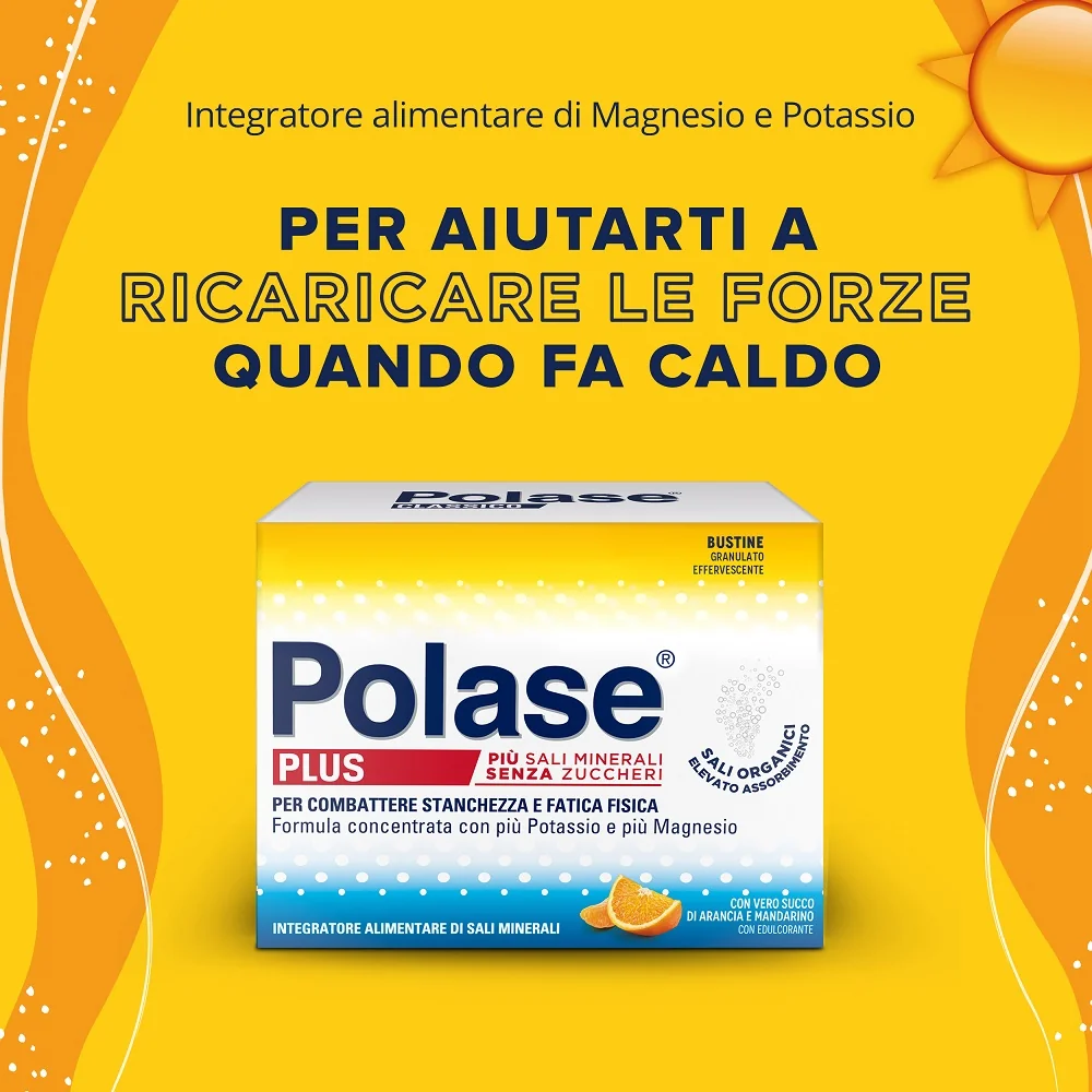 Polase Plus Gusto Arancia Senza Zuccheri 36 Bustine Integratore per la Fatica