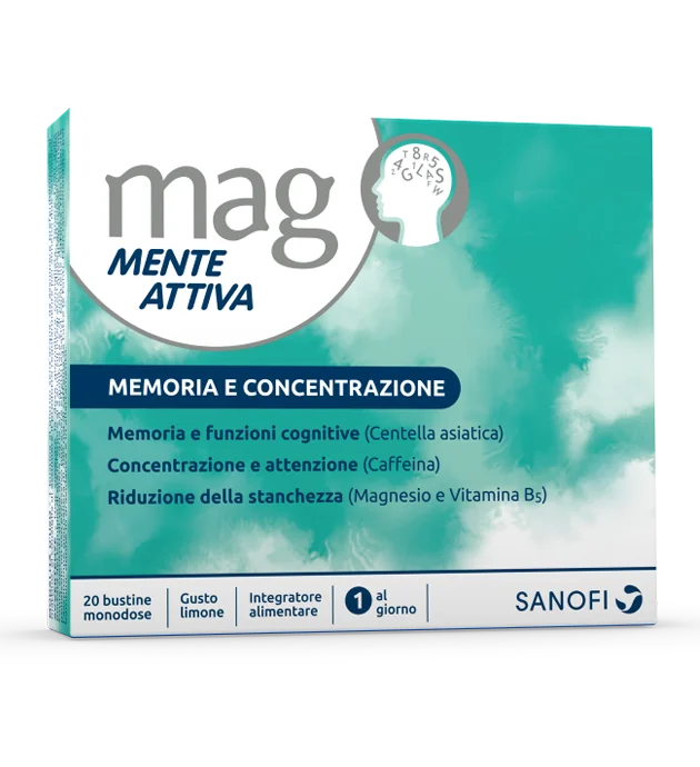 Mag Mente Attiva Integratore Memoria e Concentrazione 20 Bustine
