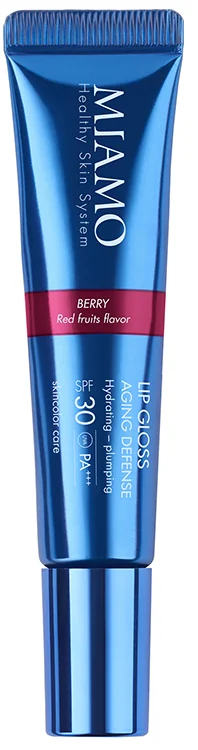 Miamo Skincolor Care Lip Gloss Aging Defense Spf 30+ Berry Red Fruits Flavor 15 Ml