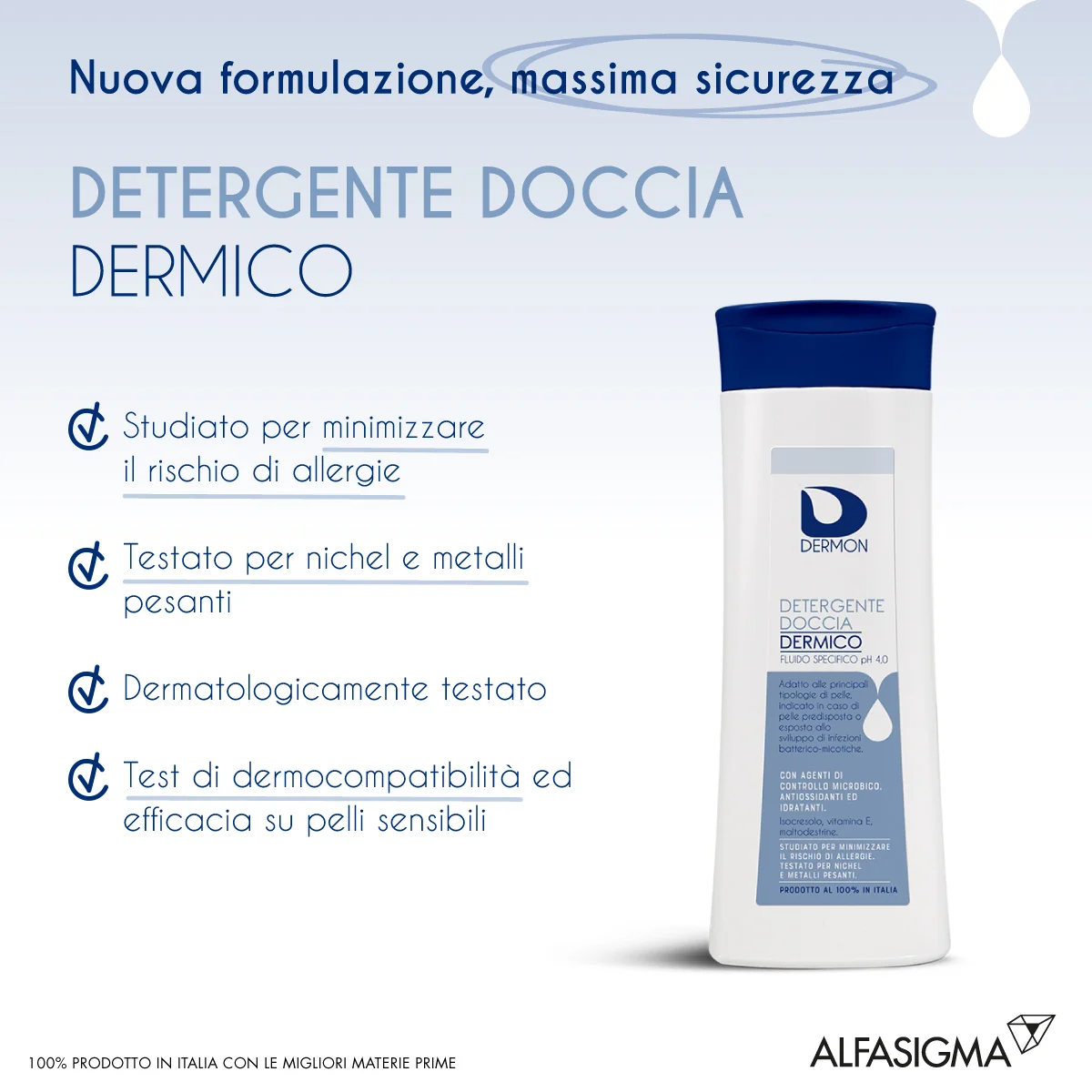 Dermon Detergente Doccia Dermico 250 ml per Infezioni Microbiche