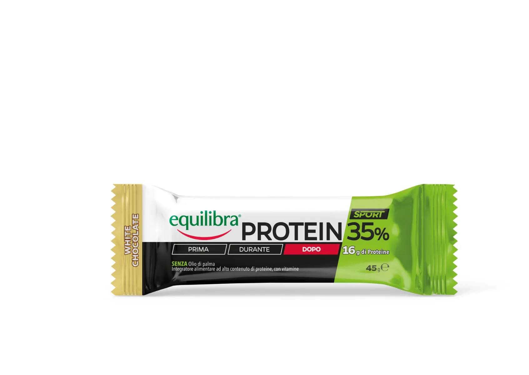 Equilibra Protein 35% Barretta White Chocolate 45 g Ricco di proteine