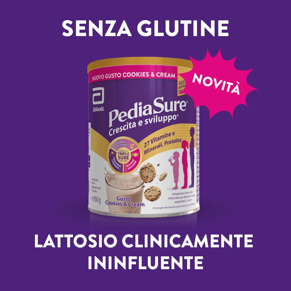 Pediasure Crescita E Sviluppo Integratore Multivitaminico Per Bambini Cookies&Cream 850 g Integratore per la Crescita
