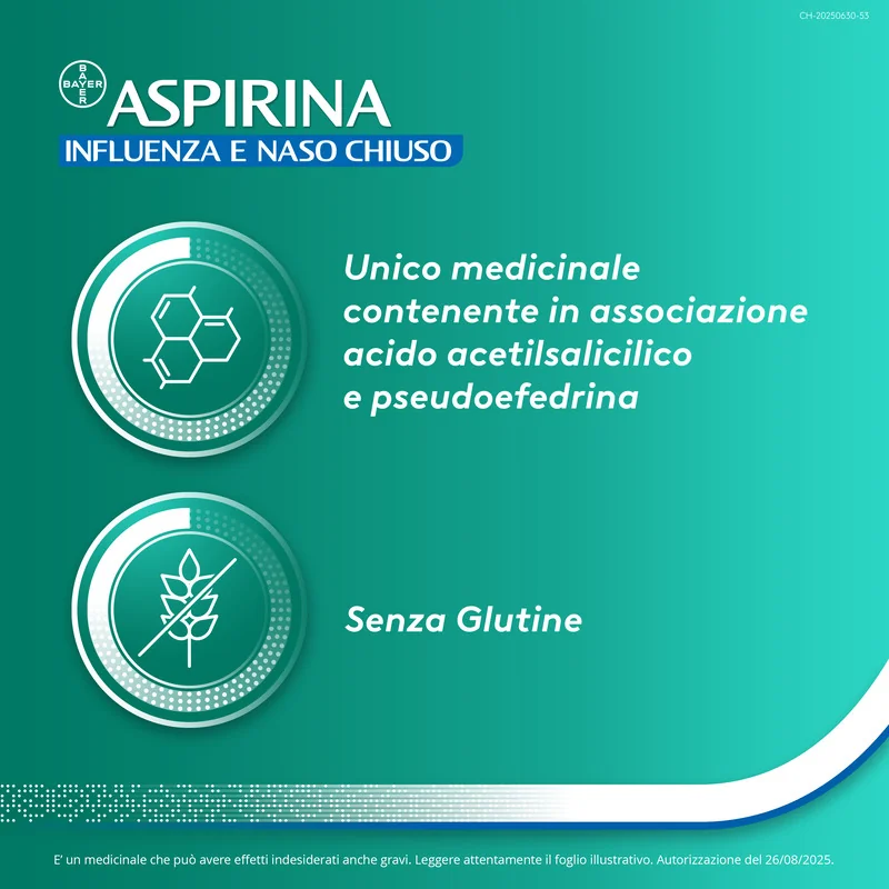 Aspirina Influenza e Naso Chiuso 10 Bustine Decongestionante
