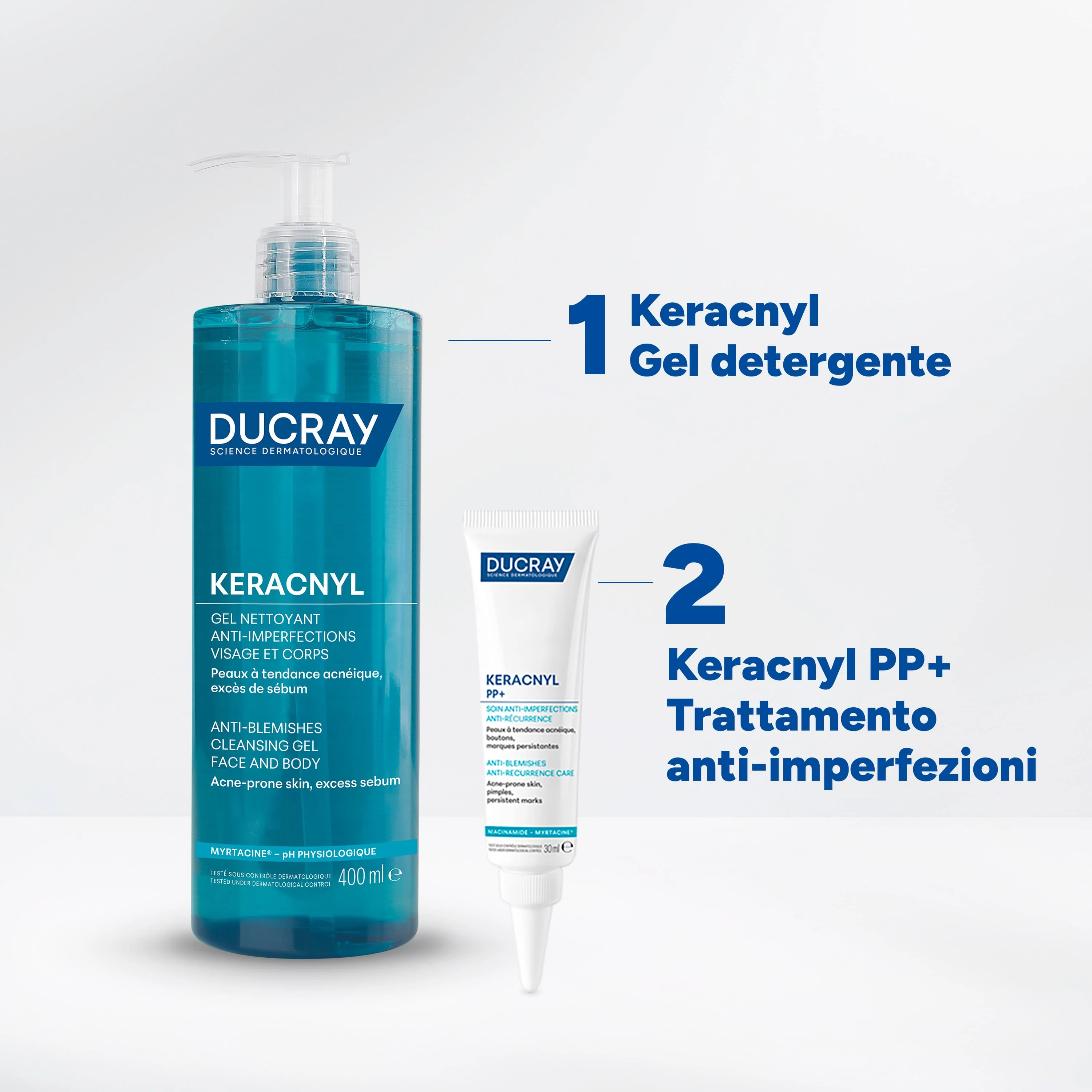 Ducray Keracnyl PP + Crema Anti-imperfezioni 30 ml Per Pelle Grassa e Acneica