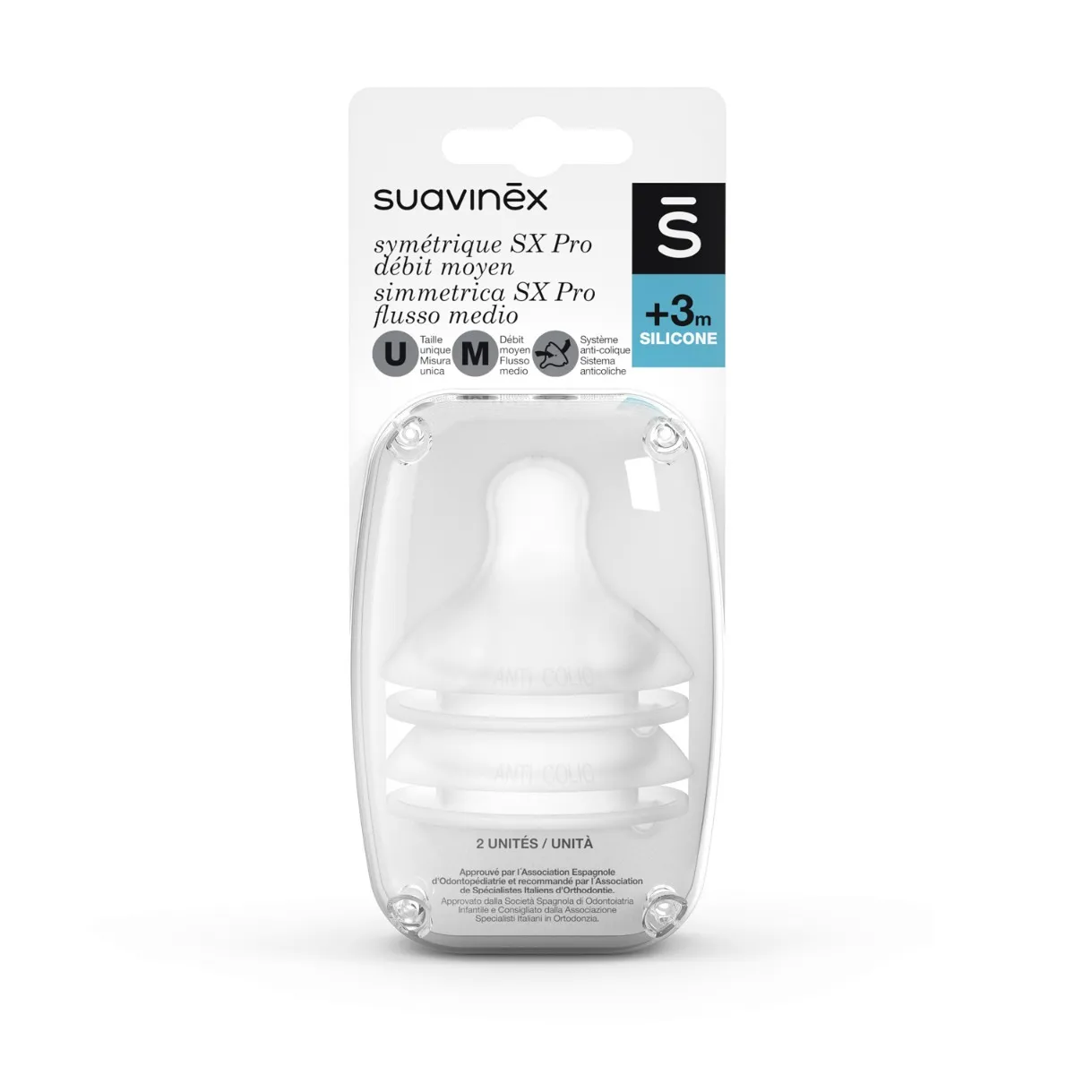 Suavinex Tettarella Simmetrica SX Pro Silicone Flusso Medio