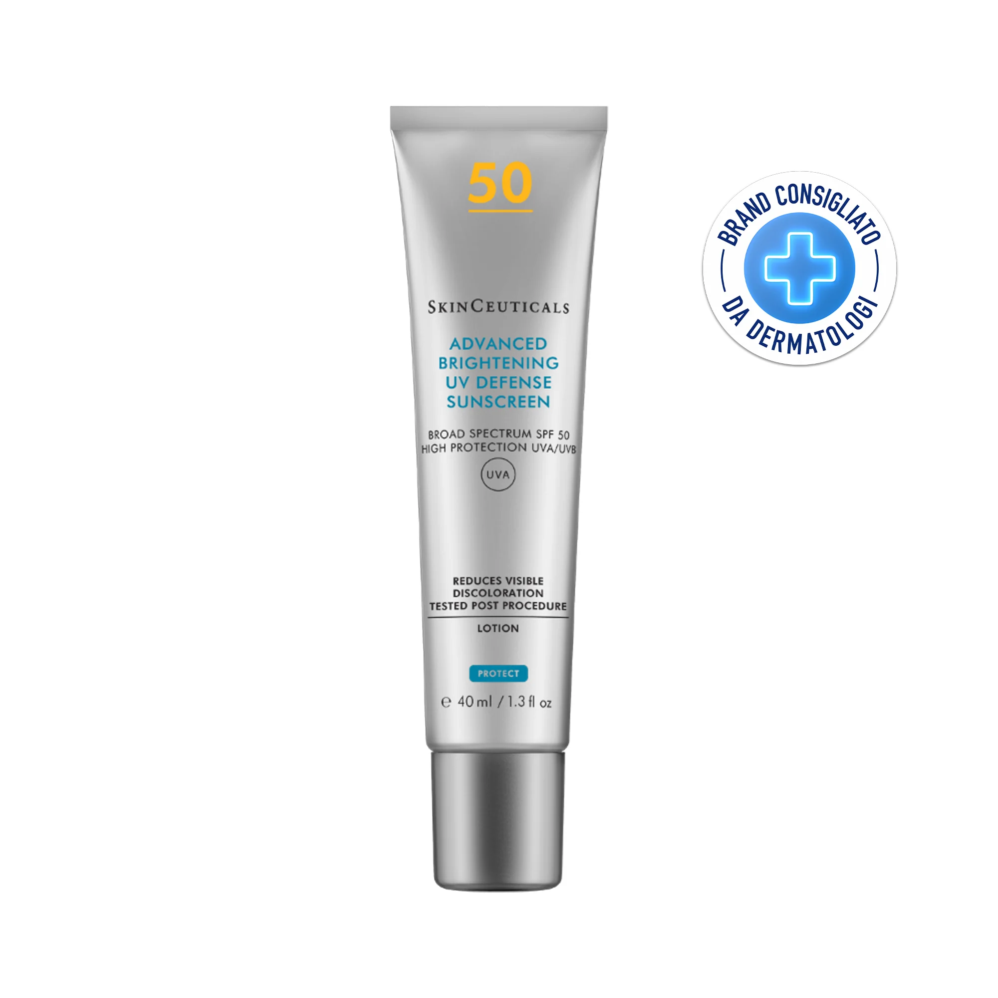 SkinCeuticals Advanced Brightening UV Defense Sunscreen SPF50, 40 Ml Protezione solare idratante ultra leggera