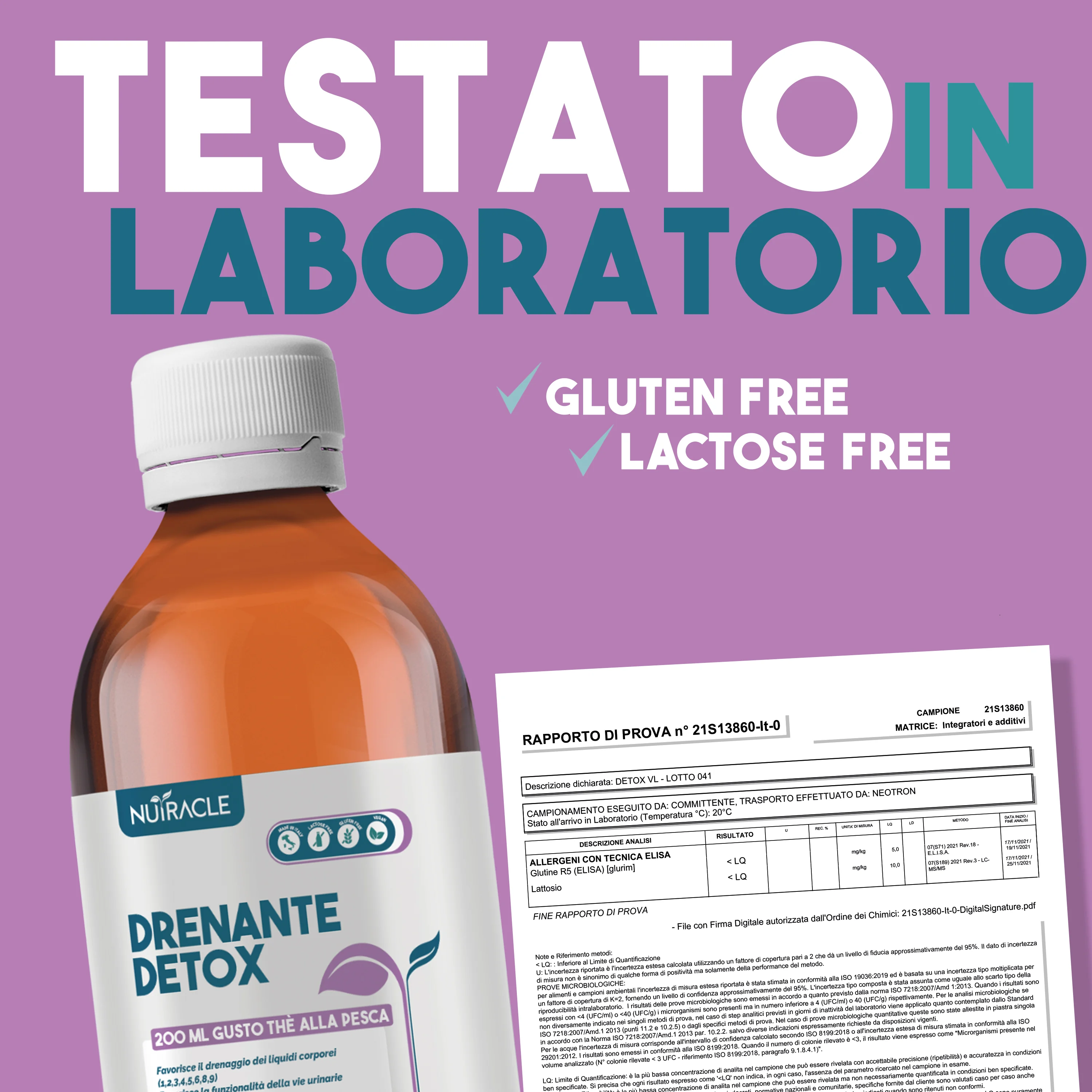 Nutracle Drenante Detox 200Ml Gusto Te Pesca