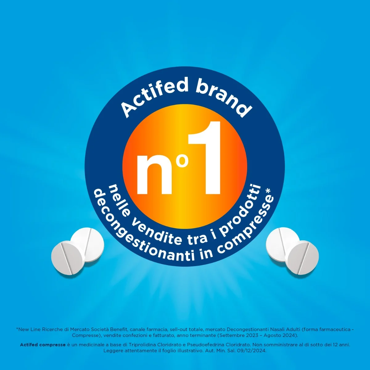 Actifed 2,5 Mg 12 Compresse Congestione Nasale e Raffreddore