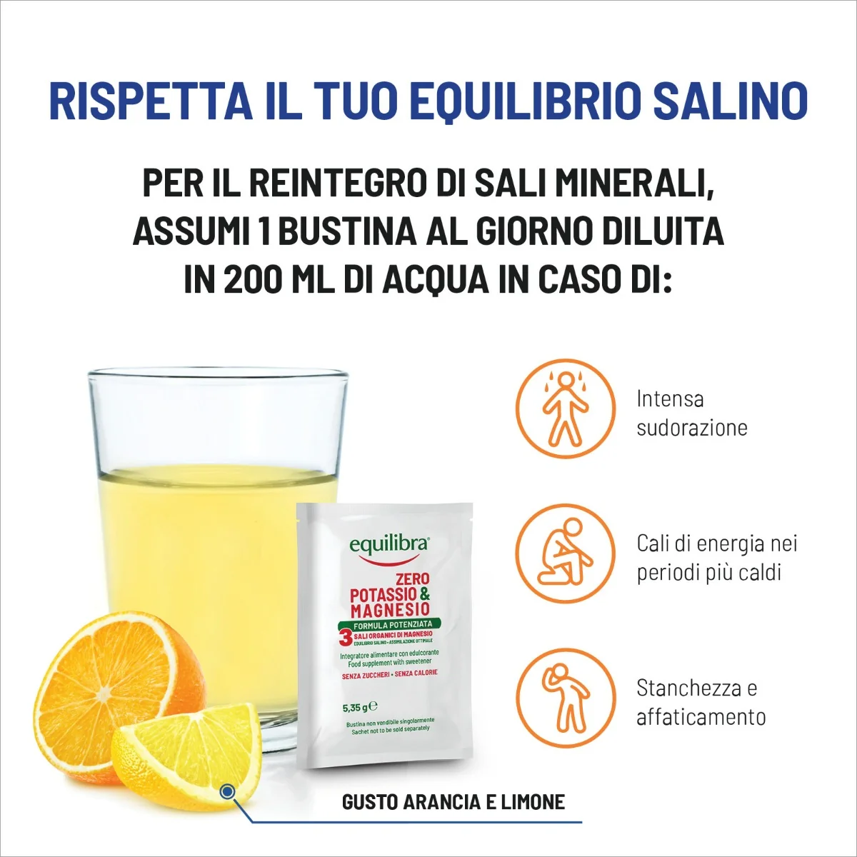 Potassio & Magnesio Zero 3 18 Bustine Sali Minerali Senza Zucchero