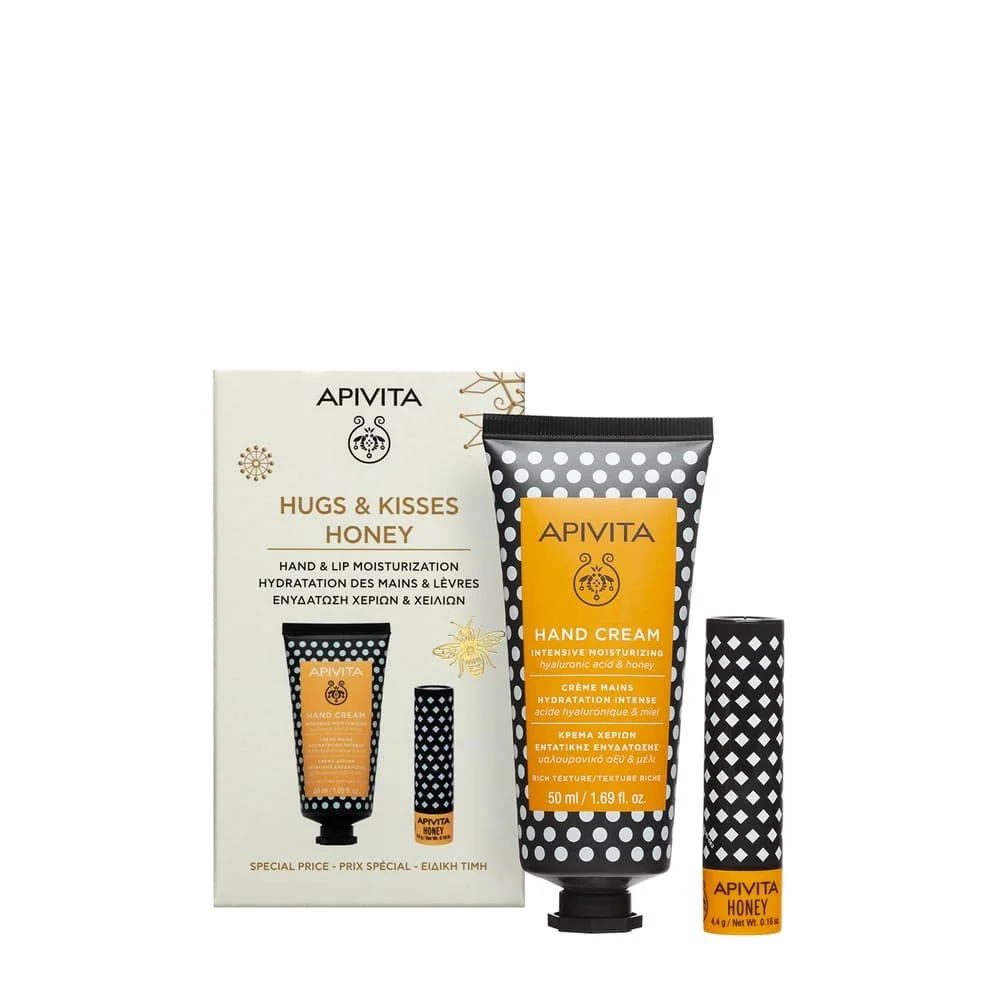 Apivita Winter Wonders Honey 2025 Crema Mani Idratazione Intensa e Balsamo Labbra con Miele.