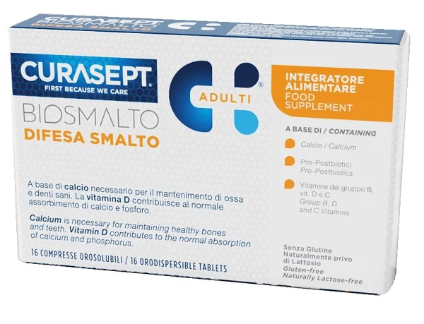Curasept Biosmalto Difesa Smalto Adulti 16 Compresse Orosolubili