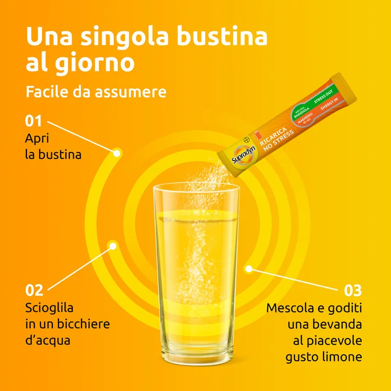 Supradyn Ricarica No Stress 20 Bustine Integratore Vitamine e Magnesio
