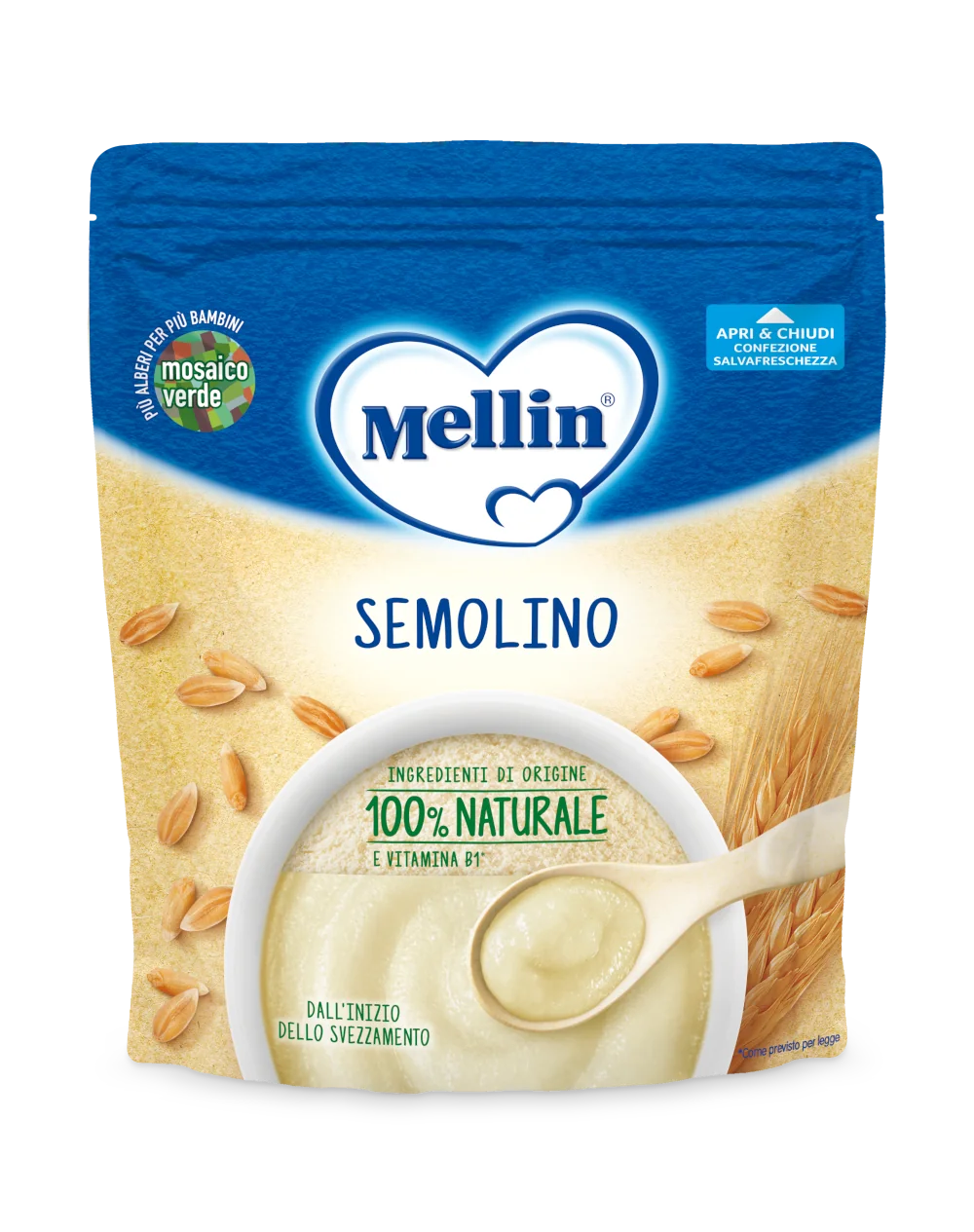 Mellin Crema Semolino 200 g Alimento per Infanzia