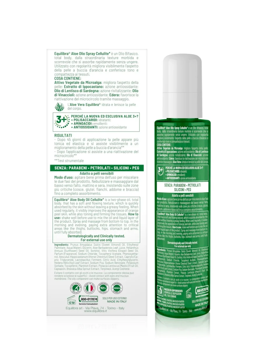 Equilibra Aloe Olio Corpo Cellulite 150 Ml Azione Anti Cellulite
