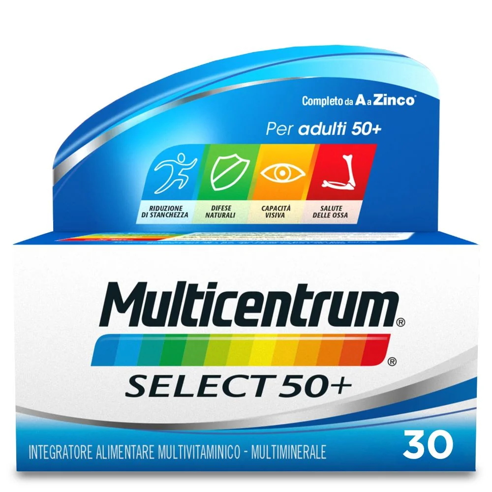 Multicentrum Select 50+ Integratore Multivitaminico Multiminerale 30 Compresse Minerali e Vitamine