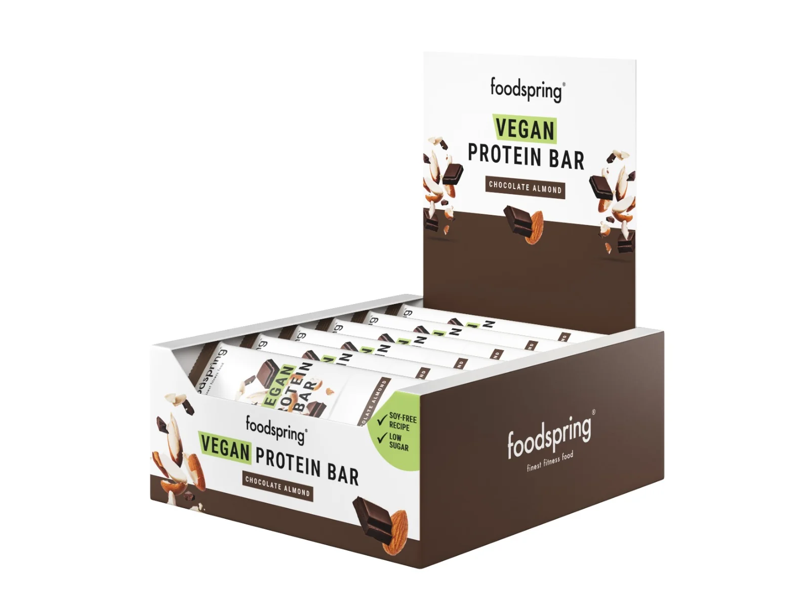 Foodspring Barretta Proteica Vegana Cioccolato Mandorla 60 g Alimento per Sportivi