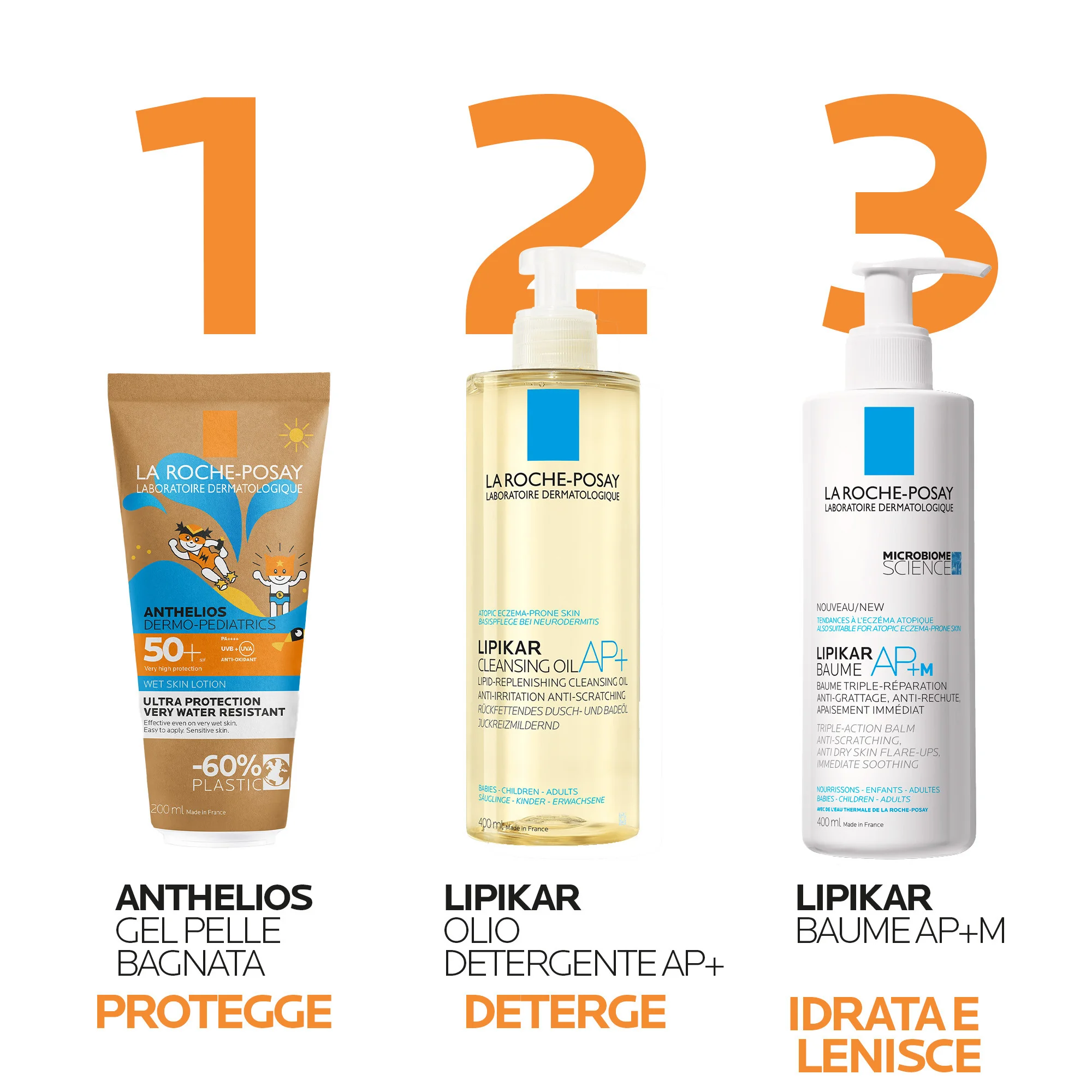 La Roche Posay Anthelios Gel Pelle Bagnata Bambino 50+ 200 ml Protezione Solare Alta