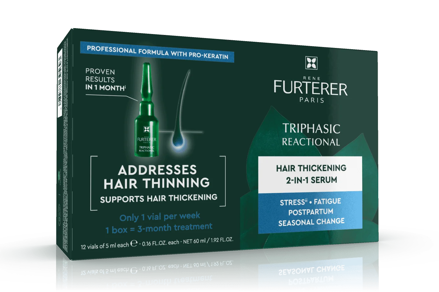 René Furterer Triphasic  Reactional Trattamento 2-in-1 Anticaduta & Crescita 12 unità Caduta Reazionale