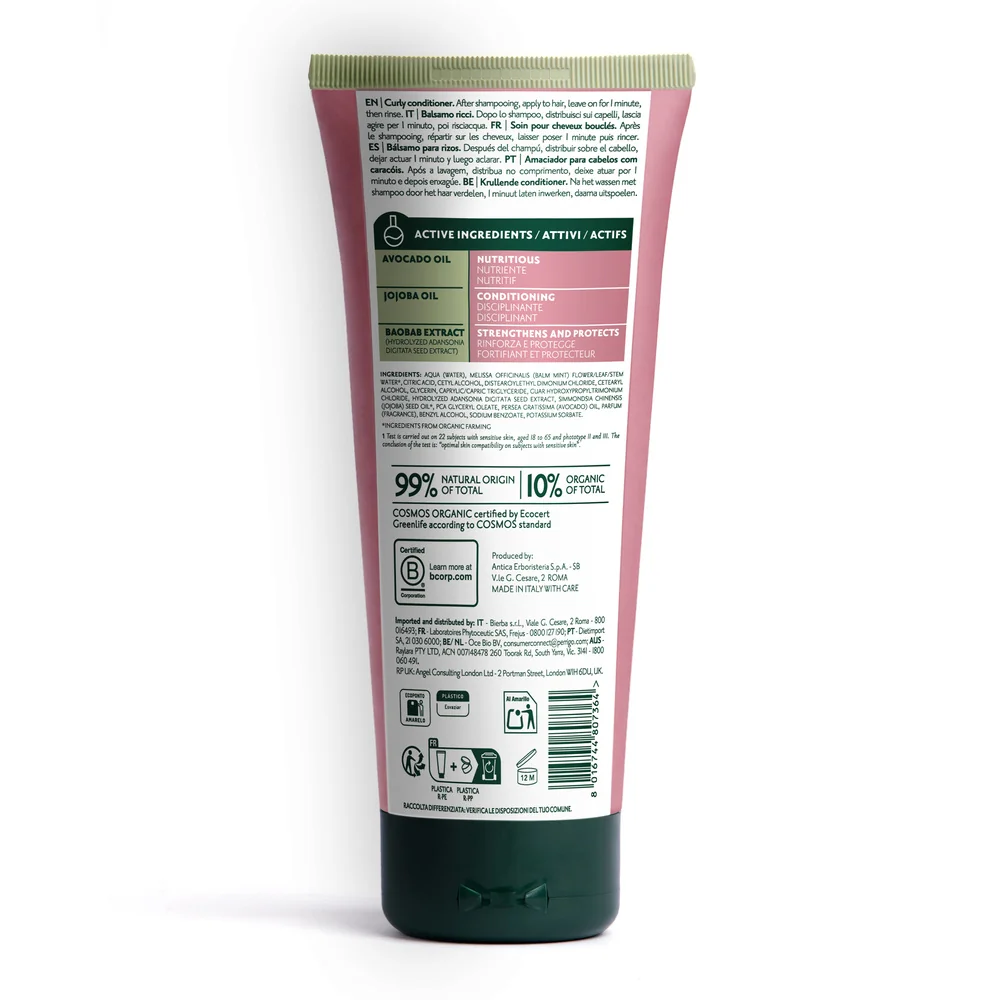 Herbatint Curly Conditioner 200 ml Capelli Ricci e Ondulati