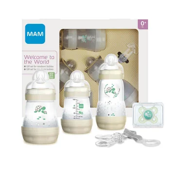 Mam Set Benvenuto Al Mondo Neutro 3 Biberon + 1 Clip + 1 Succhietto