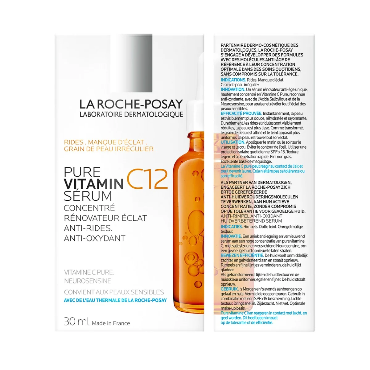 La Roche Posay Pure Vitamin C12 Siero 30Ml Antirughe, Antiossidante e Illuminante