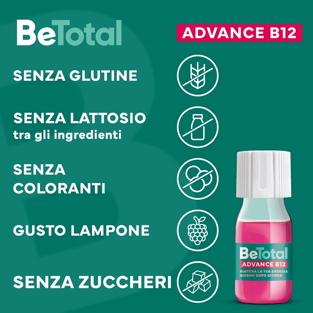 Betotal Advance B12 30 Flaconcini Integratore Alimentare Vitamina B12 Vitamina B Zinco