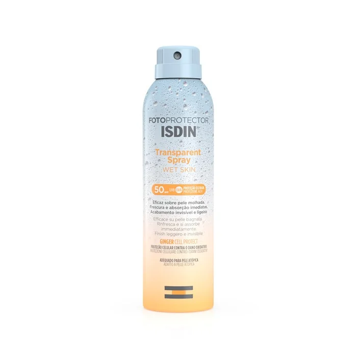Fotoprotector ISDIN Spray Trasparente Wet Skin SPF 50 Protezione Corpo 250 ml