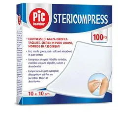 Pic Stericompress 25 Compresse di Garza 10x10 - Sterili ed Ipoallergeniche