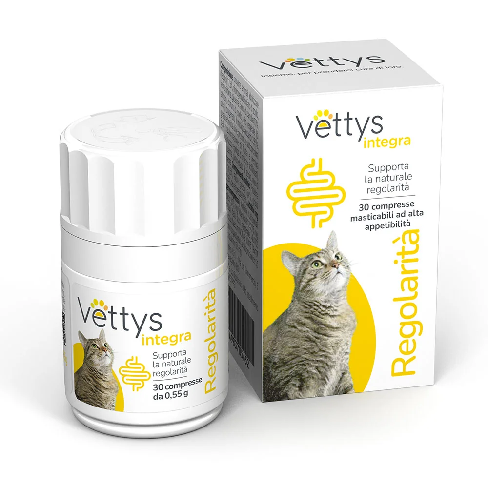 Vettys Integra Regolarità Gatto 30 Compresse Benessere Intestinale del Gatto