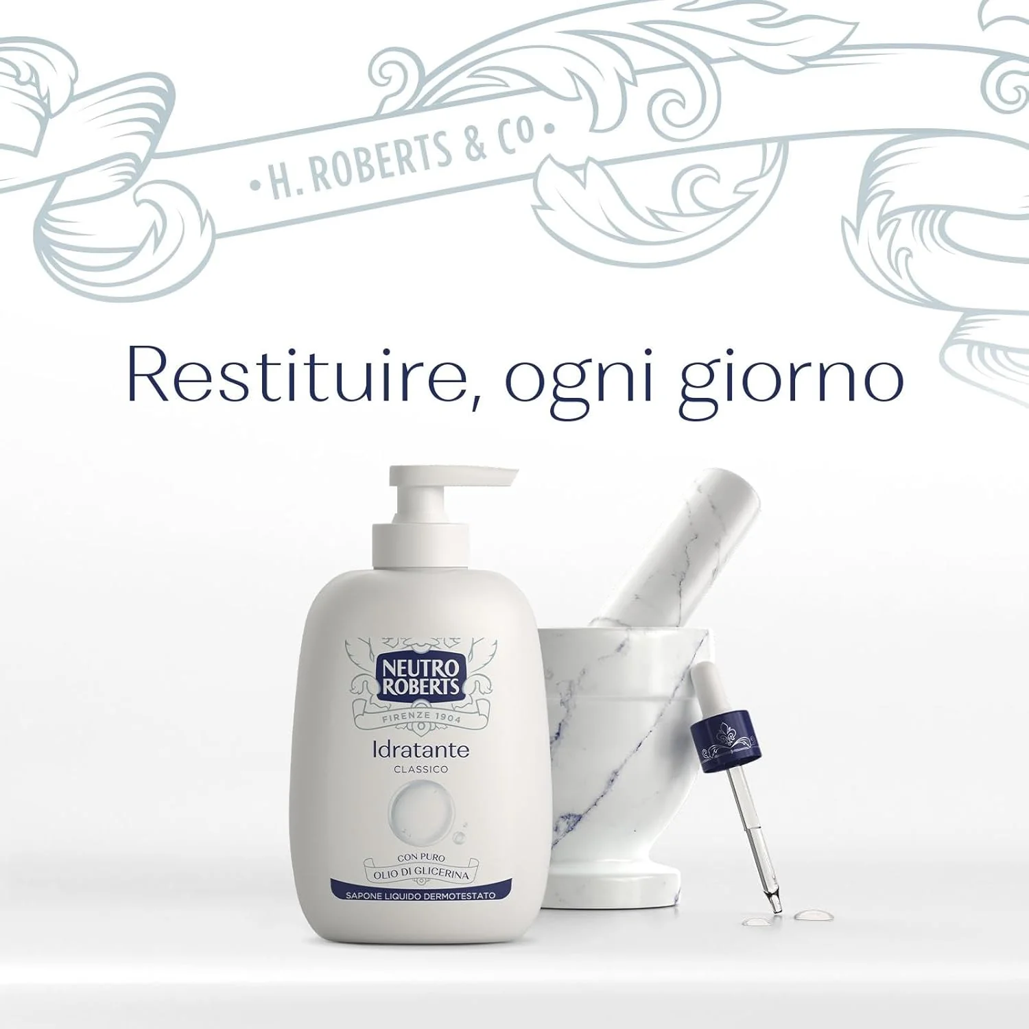 Neutro Roberts Sapone Liquido Ecopouch Idratante 400 ml Con Glicerina di Origine 100% Naturale