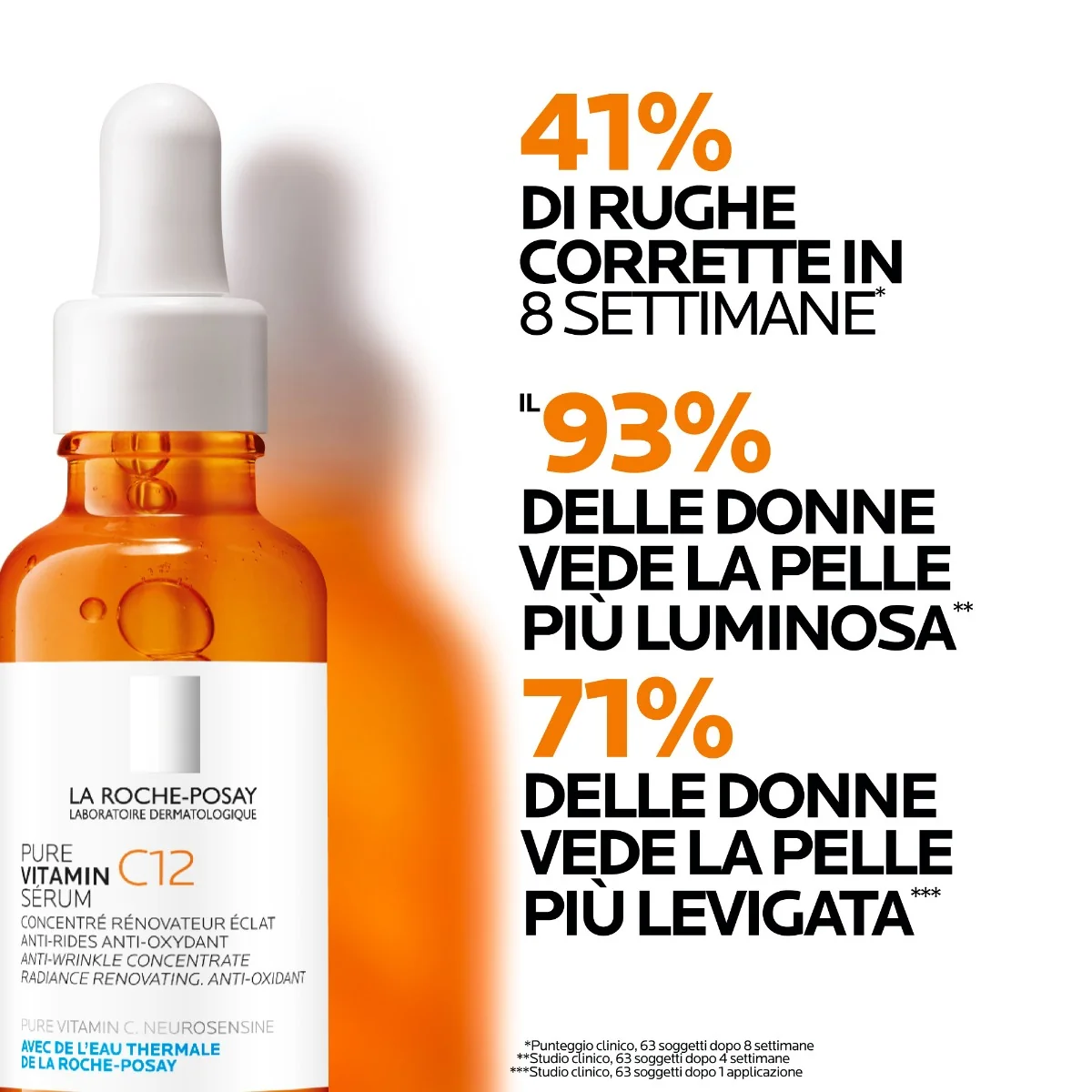 La Roche Posay Pure Vitamin C12 Siero 30Ml Antirughe, Antiossidante e Illuminante