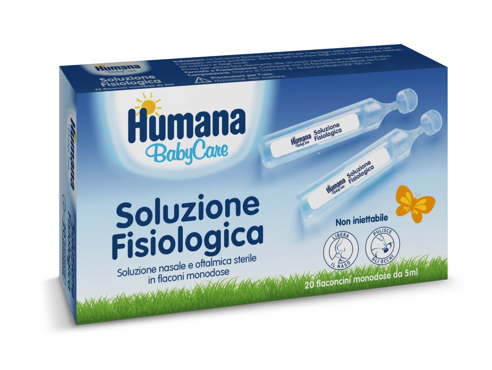 Humana Baby Soluzione Fisiologica 5 ml x20 Flaconcini Igiene Pulizia Nasale