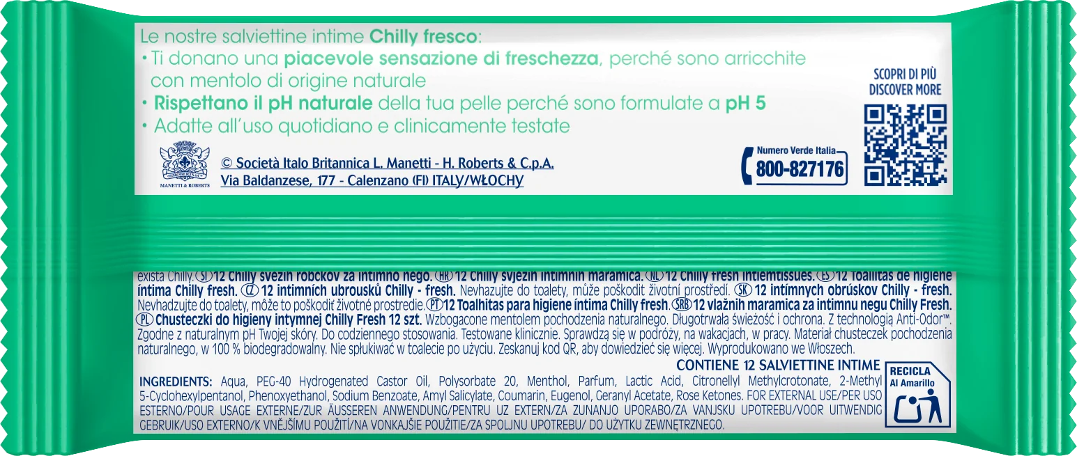 Chilly Salvietta Intima Fresco