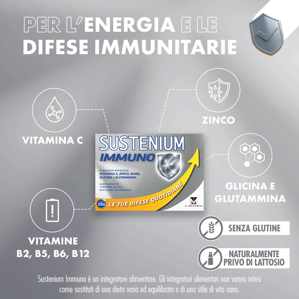 Sustenium Immuno Energy 14 Bustine Integratore Sistema Immunitario